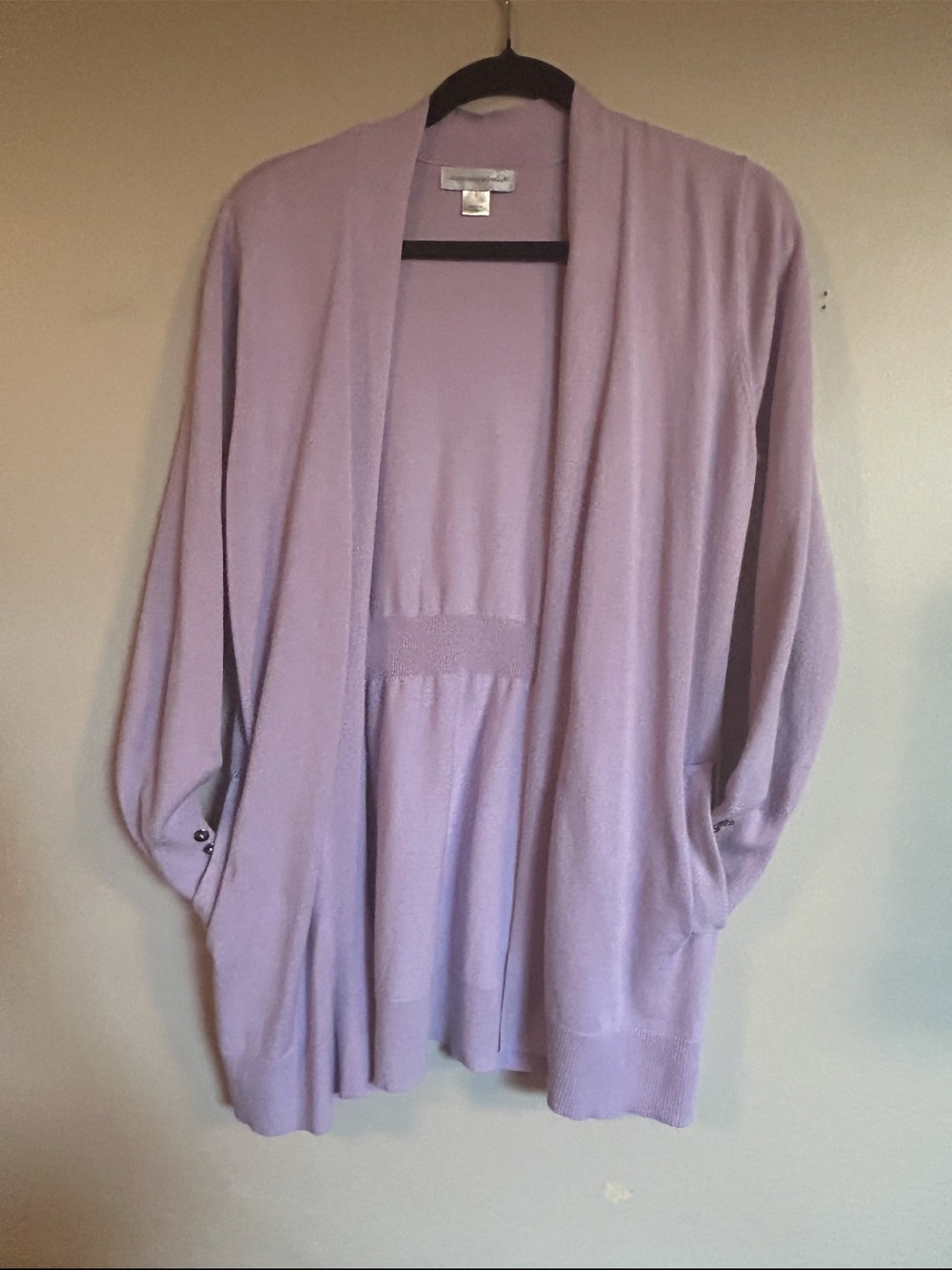 Christopher & Banks Women’s S Lavender Open Front Long Cardigan